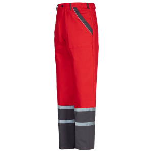 Pantaloni de lucru de vara Collins rosii lateral benzi reflectorizante