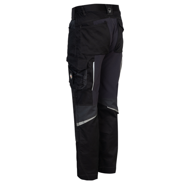 Pantaloni de lucru Revolt 4STRETCH negri spate