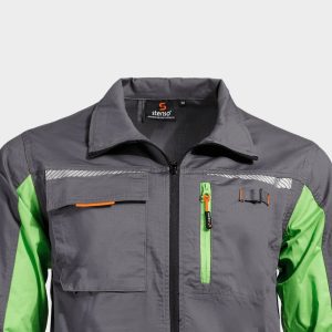 Jacheta de lucru PRISMA LIGHT STRETCH GRI/VERDE - imagine 6