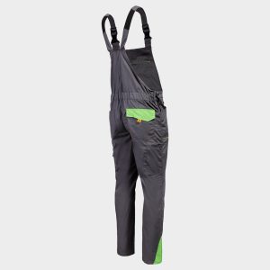 Pantaloni de salopete PRISMA LIGHT STRETCH GRI/VERDE - imagine 4
