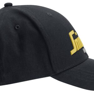 Șapcă reglabilă unisex, 100% bumbac, cu logo, Snickers Workwear, 9041, Black/Yellow - imagine 3