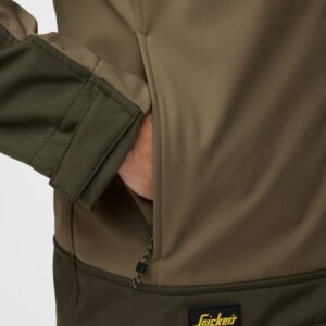 Jachetă softshell stretch, cu glugă, pentru bărbați, Snickers Workwear, AllroundWork, 1226, Khaki Green/Dark Khaki Green - imagine 6