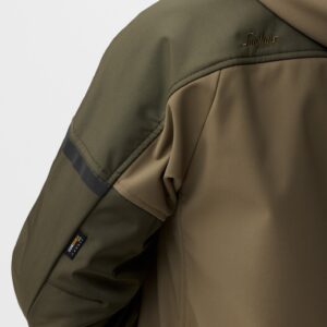 Jachetă softshell stretch, cu glugă, pentru bărbați, Snickers Workwear, AllroundWork, 1226, Khaki Green/Dark Khaki Green - imagine 5