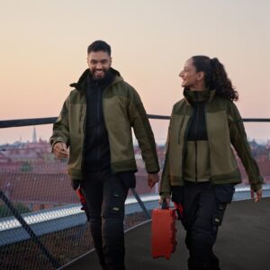 Jachetă softshell stretch, cu glugă, pentru bărbați, Snickers Workwear, AllroundWork, 1226, Khaki Green/Dark Khaki Green - imagine 12