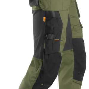 Pantaloni de lucru, stretch, cu buzunare holster, Snickers Workwear, AllroundWork, 6241, Khaki Green/Black - imagine 3