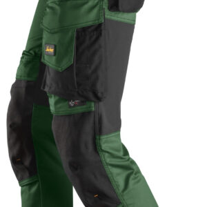 Pantaloni de lucru, stretch, Snickers Workwear, AllroundWork, 6341, Forest Green/Black - imagine 3