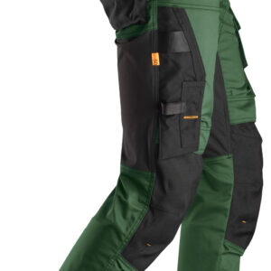 Pantaloni de lucru, stretch, Snickers Workwear, AllroundWork, 6341, Forest Green/Black - imagine 4