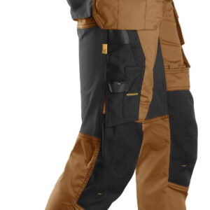 Pantaloni de lucru, stretch, cu buzunare holster, Snickers Workwear, AllroundWork, 6241, Brown/Black - imagine 3