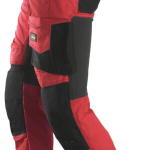 Pantaloni de lucru, stretch, cu buzunare holster, Snickers Workwear, AllroundWork, 6241, Chili Red/Black - imagine 4