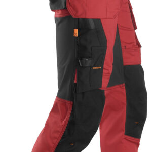 Pantaloni de lucru, stretch, cu buzunare holster, Snickers Workwear, AllroundWork, 6241, Chili Red/Black - imagine 3