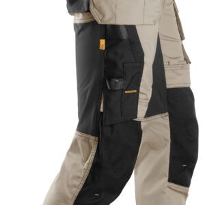 Pantaloni de lucru, stretch, cu buzunare holster, Snickers Workwear, AllroundWork, 6241, Khaki/Black - imagine 3
