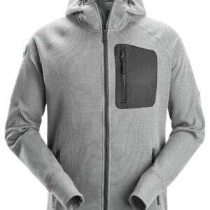 Hanorac cu glugă, din fleece, Snickers Workwear, FlexiWork, 8041, Grey/Black - imagine 1