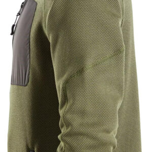 Hanorac cu glugă, din fleece, Snickers Workwear, FlexiWork, 8041, Khaki Green/Black - imagine 4