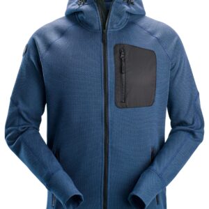 Hanorac cu glugă, din fleece, Snickers Workwear, FlexiWork, 8041, Deep Blue/Black - imagine 1